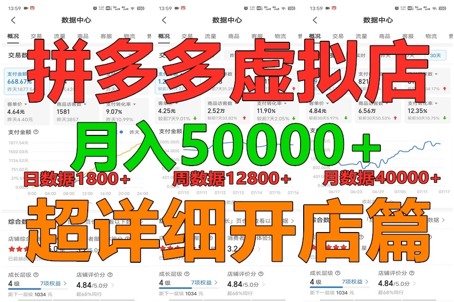 拼多多虚拟电商训练营月入40000+你也行,暴利稳定长久,副业首选-解忧云网络