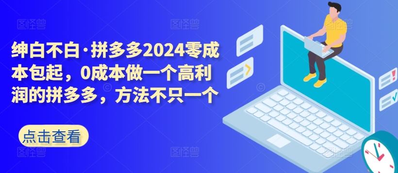 拼多多2024零成本包起,0成本做一个高利润的拼多多,方法不只一个