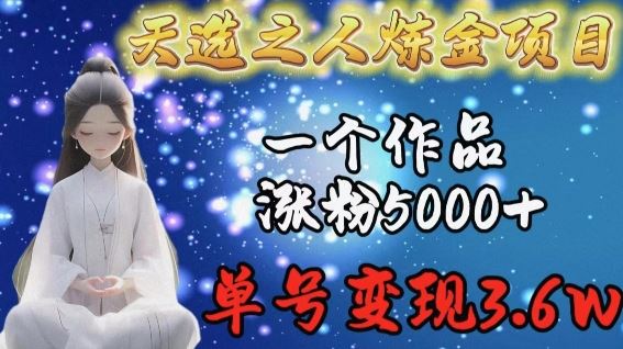 天选之人炼金项目,一个作品涨粉5000+,单号变现3.6w【揭秘】-解忧云网络
