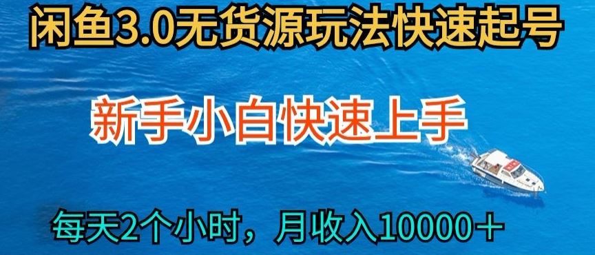 2024最新闲鱼无货源玩法,从0开始小白快手上手,每天2小时月收入过万【揭秘】-解忧云网络