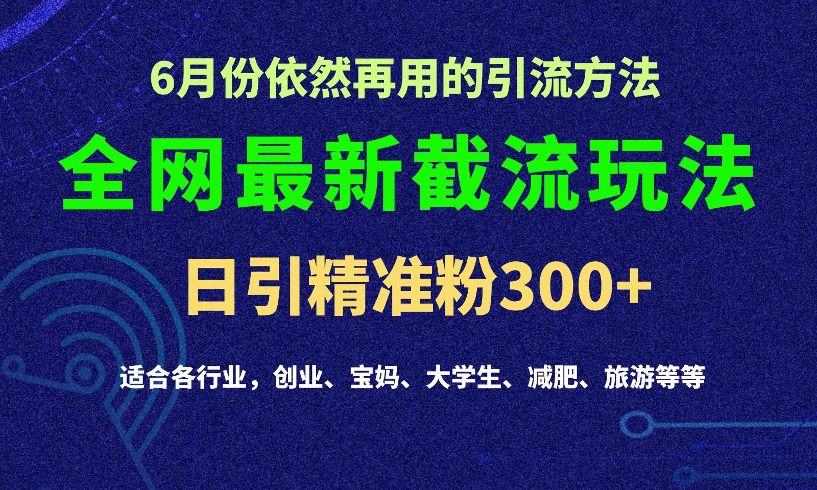 2024全网最新截留玩法,每日引流突破300+-解忧云网络