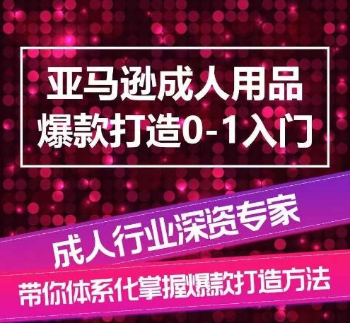 亚马逊成人用品爆款打造0-1入门,系统化讲解亚马逊成人用品爆款打造的流程-解忧云网络