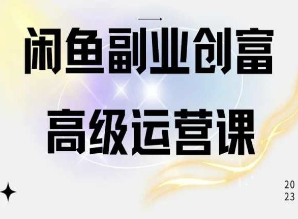 闲鱼电商运营高级课程,一部手机学会闲鱼开店赚钱-解忧云网络
