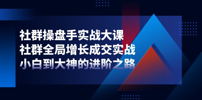 社群操盘手实战大课:社群全局增长成交实战,小白到大神的进阶之路-解忧云网络