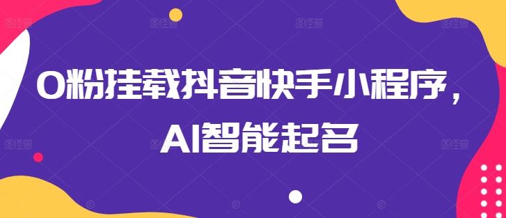 0粉挂载抖音快手小程序,AI智能起名-解忧云网络
