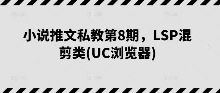 小说推文私教第8期,LSP混剪类(UC浏览器)-解忧云网络