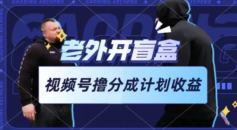 老外开盲盒视频,撸视频号分成计划收益,每天只需一小时,新手小白轻松上手【揭秘】-解忧云网络