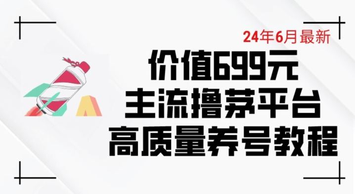 6月最新价值699的主流撸茅台平台精品养号下车攻略【揭秘】-解忧云网络