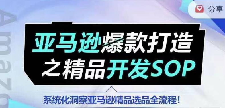【训练营】亚马逊爆款打造之精品开发SOP,系统化洞察亚马逊精品选品全流程-解忧云网络