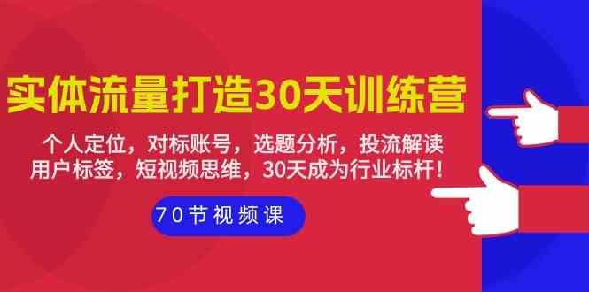 (9782期)实体-流量打造-30天训练营:个人定位,对标账号,选题分析,投流解读-70节-解忧云网络