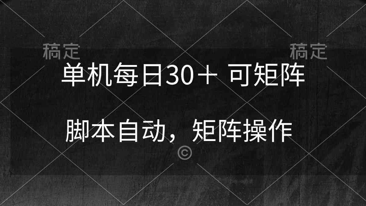 (10100期)单机每日30+ 可矩阵,脚本自动 稳定躺赚-解忧云网络