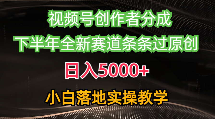 (10294期)视频号创作者分成最新玩法,日入5000+  下半年全新赛道条条过原创,小…-解忧云网络