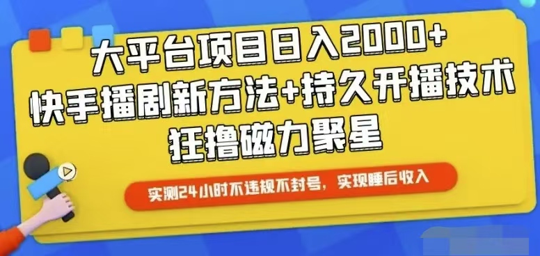 (10694期)快手24小时无人直播,真正实现睡后收益-解忧云网络