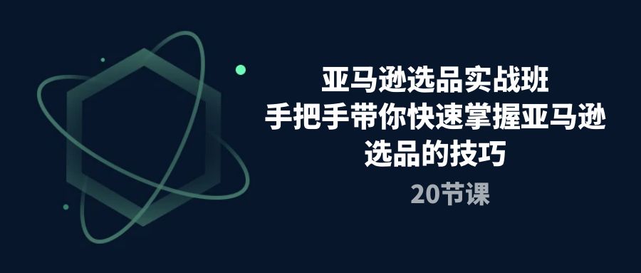 (10533期)亚马逊选品实战班,手把手带你快速掌握亚马逊选品的技巧(20节课)-解忧云网络
