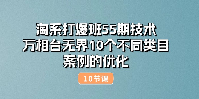 (10996期)淘系打爆班55期技术:万相台无界10个不同类目案例的优化(10节)-解忧云网络
