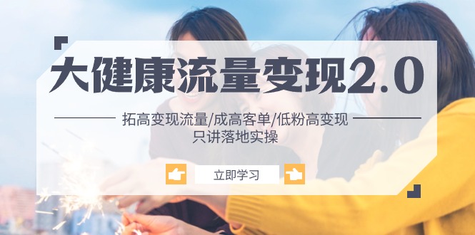 (10871期)大健康 流量 变现2.0:拓高变现 流量/成高客单/低粉高变现/只讲落地实战-解忧云网络