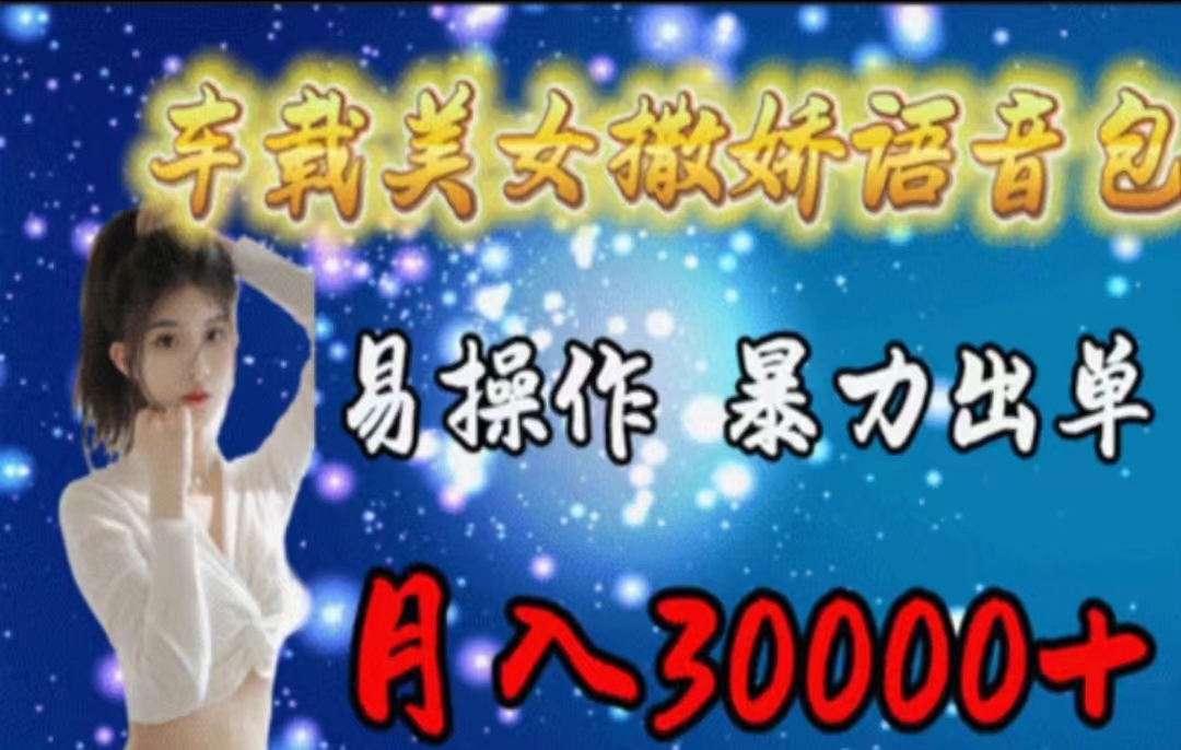 (11249期)车载美女撒娇语音包,执行就出单,月入3000+,小白看完课程就能马上实操-解忧云网络