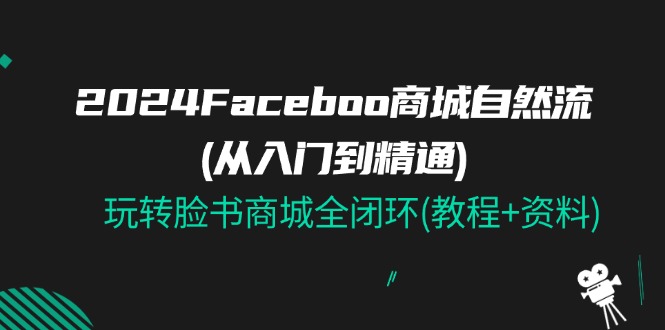 (11368期)2024Faceboo 商城自然流(从入门到精通),玩转脸书商城全闭环(教程+资料)-解忧云网络