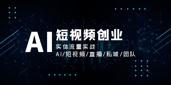 (11566期)AI短视频创业,实体流量实战,AI/短视频/直播/私域/团队-解忧云网络