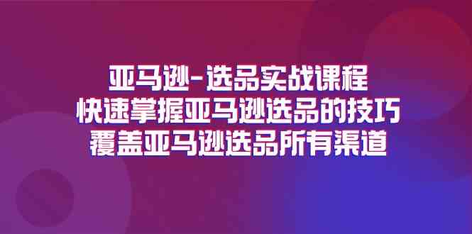 亚马逊选品实战课程,快速掌握亚马逊选品的技巧,覆盖亚马逊选品所有渠道-解忧云网络