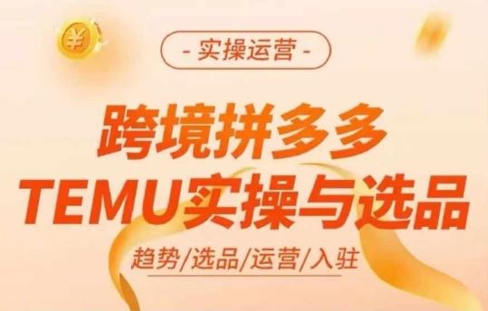 跨境拼多多TEMU实操与选品,多多temu跨境选品运营实操-解忧云网络