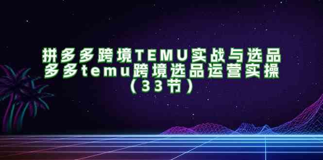 拼多多跨境TEMU实战与选品,多多temu跨境选品运营实操(33节)-解忧云网络