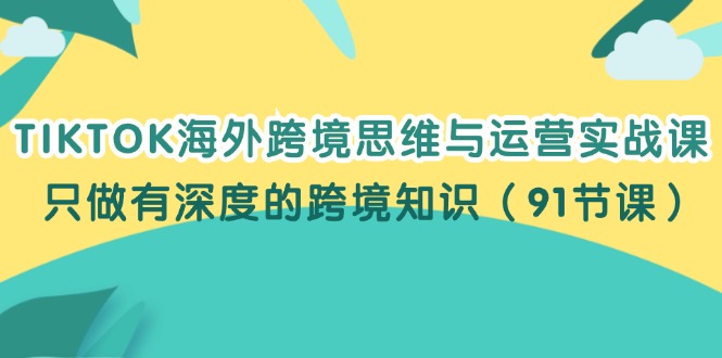 (12010期)TIKTOK海外跨境思维与运营实战课,只做有深度的跨境知识(91节课)-解忧云网络