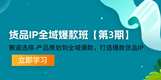 货品IP全域爆款班【第3期】赛道选择、产品策划到全域爆款,打造爆款货品IP-解忧云网络