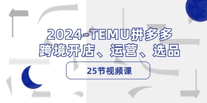 (12106期)2024-TEMU拼多多·跨境开店、运营、选品(25节视频课)-解忧云网络