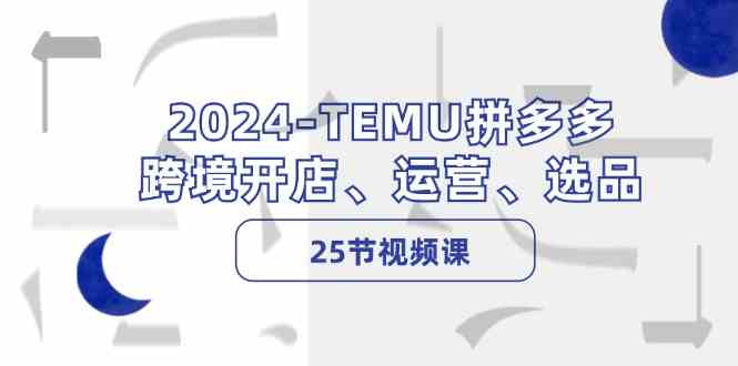2024TEMU拼多多跨境开店、运营、选品(25节视频课)-解忧云网络