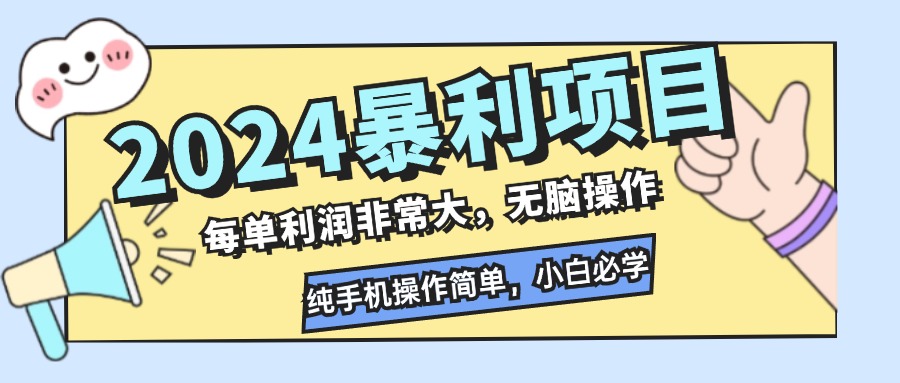 (12130期)2024暴利项目,每单利润非常大,无脑操作,纯手机操作简单,小白必学项目-解忧云网络