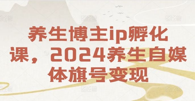 养生博主ip孵化课,2024养生自媒体旗号变现-解忧云网络