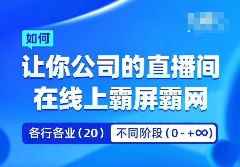 企业矩阵直播霸屏实操课,让你公司的直播间在线上霸屏霸网-解忧云网络