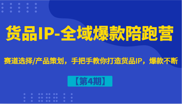 货品IP-全域爆款陪跑营【第4期】赛道选择/产品策划,手把手教你打造货品IP,爆款不断-解忧云网络