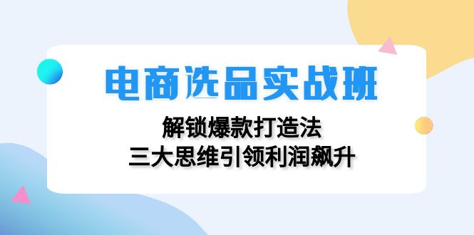 (12398期)电商选品实战班:解锁爆款打造法,三大思维引领利润飙升-解忧云网络