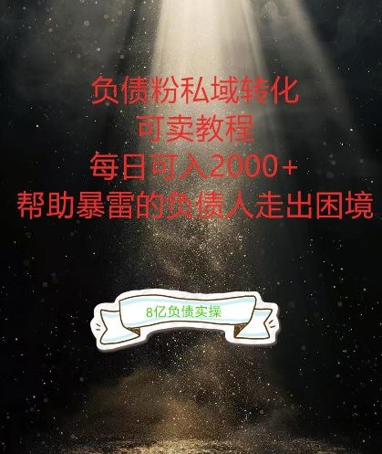 负债粉掘金计划,帮助负债者解决问题,债务规划,债务重组,最好的变现方式【揭秘】