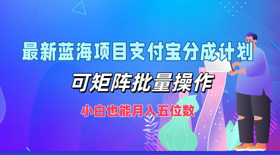 最新蓝海项目支付宝分成计划,可矩阵批量操作,小白也能月入五位数-解忧云网络