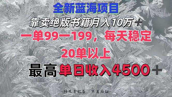 (12512期)靠卖绝版书籍月入10W+,一单99-199,一天平均20单以上,最高收益日入4500+-解忧云网络