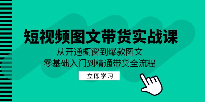 (12655期)短视频图文带货实战课:从开通橱窗到爆款图文,零基础入门到精通带货-解忧云网络