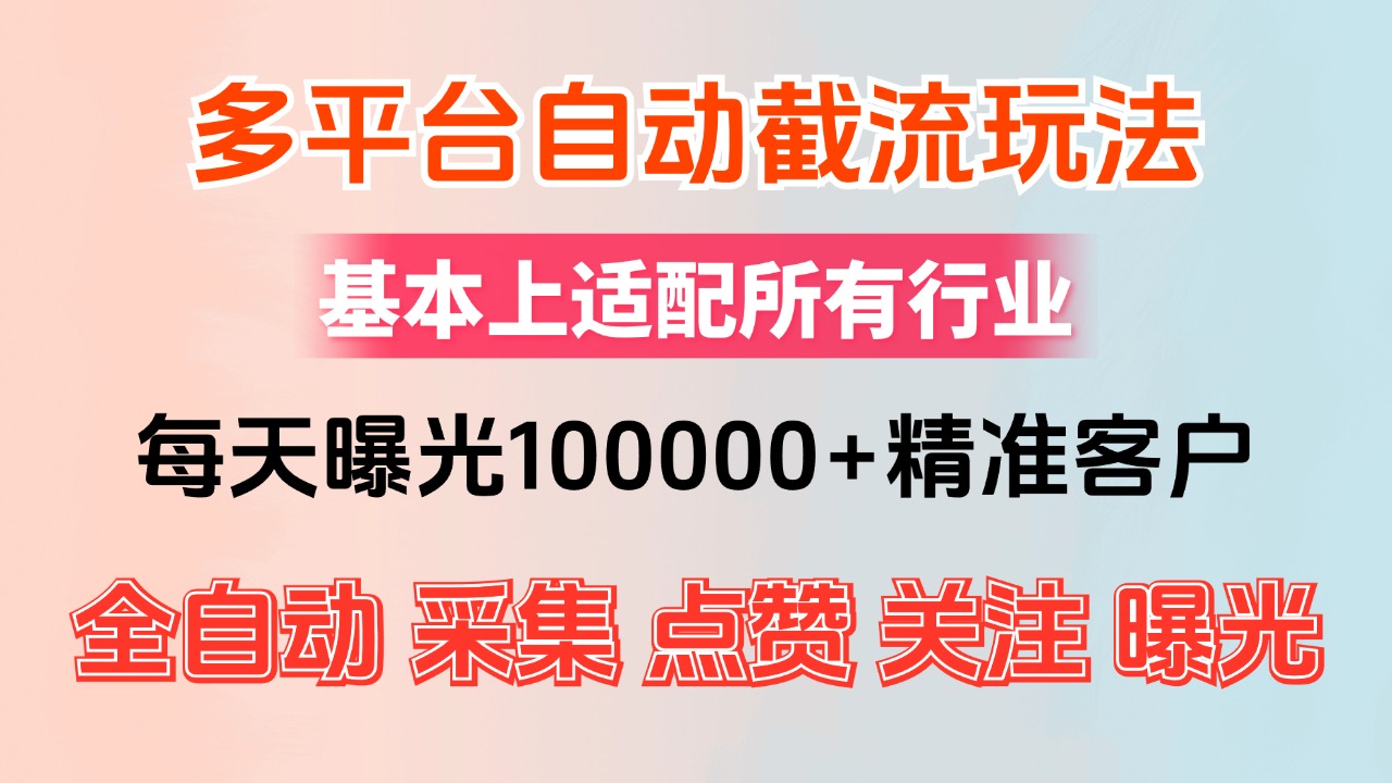 (12709期)小红书抖音视频号最新截流获客系统,全自动引流精准客户【日曝光10000+…-解忧云网络