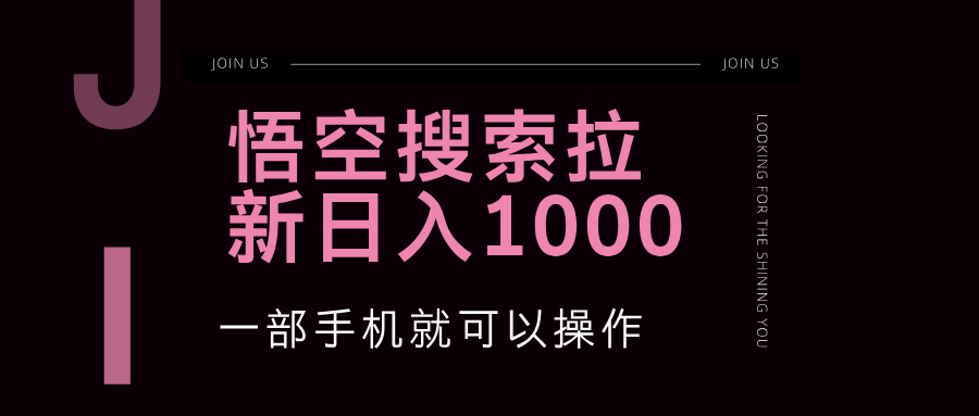 (12717期)悟空搜索类拉新 蓝海项目 一部手机就可以操作 教程非常详细-解忧云网络