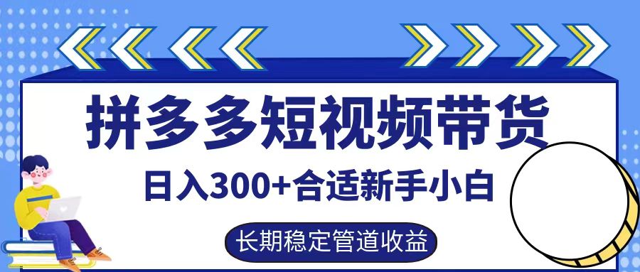 拼多多短视频带货日入300+,实操账户展示看就能学会-解忧云网络