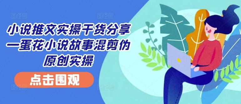 小说推文实操干货分享—蛋花小说故事混剪伪原创实操-解忧云网络