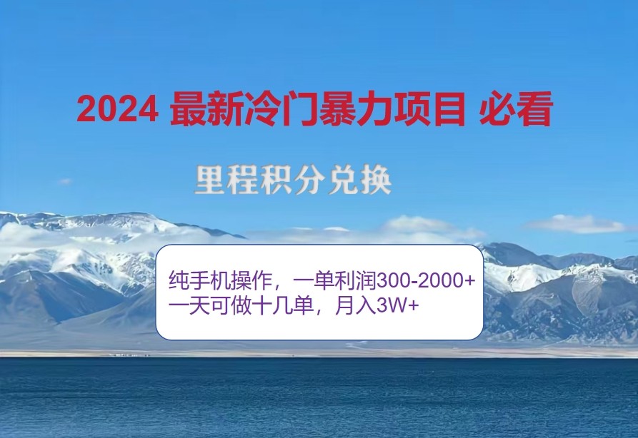 2024惊爆冷门暴利,里程积分最新玩法,高爆发期,一单300+—2000+-解忧云网络