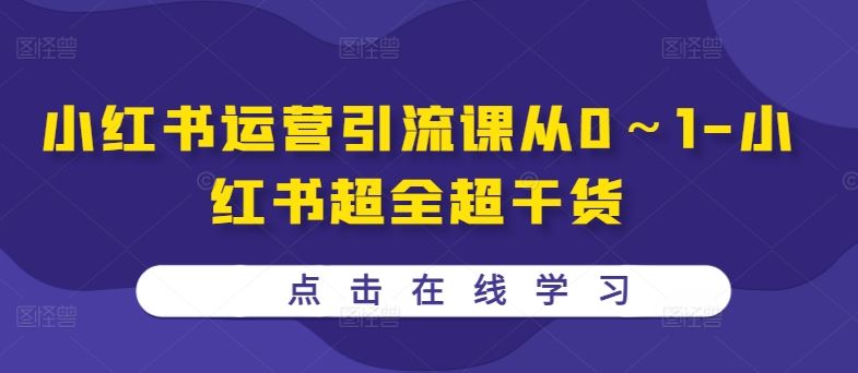 小红书运营引流课从0~1-小红书超全超干货-解忧云网络