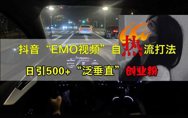 抖音EMO视频自热打法,日引500+“泛垂直”创业粉-解忧云网络