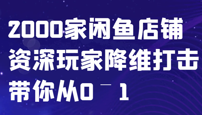 闲鱼已经饱和?纯扯淡!2000家闲鱼店铺资深玩家降维打击带你从0–1-解忧云网络