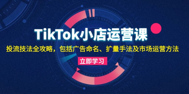 (13063期)TikTok小店运营课:投流技法全攻略,包括广告命名 扩量手法及市场运营方法-解忧云网络
