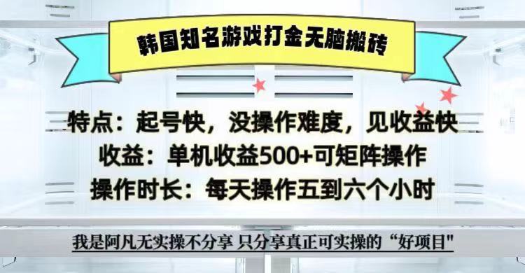 全网首发海外知名游戏打金无脑搬砖单机收益500+  即做!即赚!当天见收益!-解忧云网络