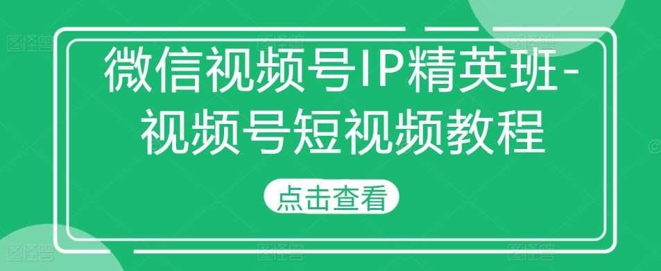 微信视频号IP精英班-视频号短视频教程-解忧云网络